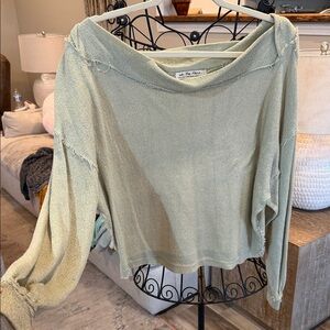 We The Free Sage Off-the-Shoulder Sweater
